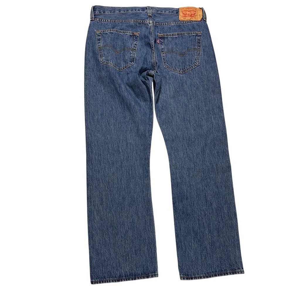 Levi Strauss 501 Mens 36x30 Button Fly Jeans Blue Denim Straight Leg - Picture 2 of 11